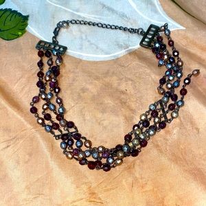 Gold and burgundy toned Beaded Choker